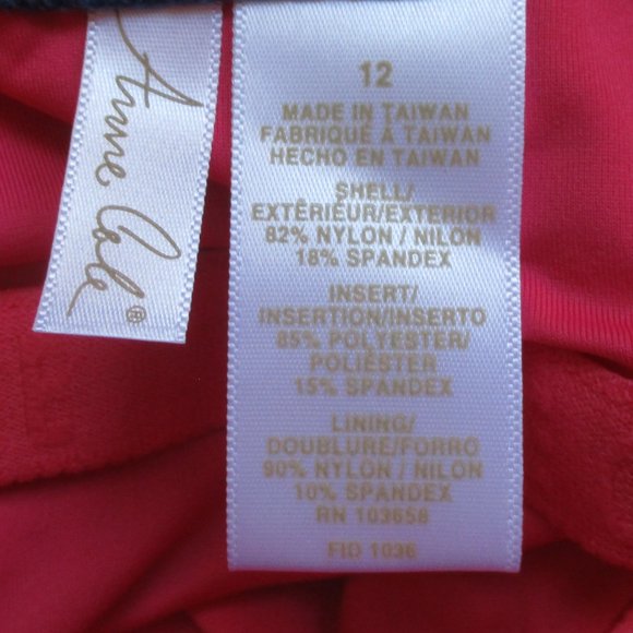 ANNE COLE SIGNATURE Color Block Maillot One-Piece Swimsuit 12 - Picture 9 of 9